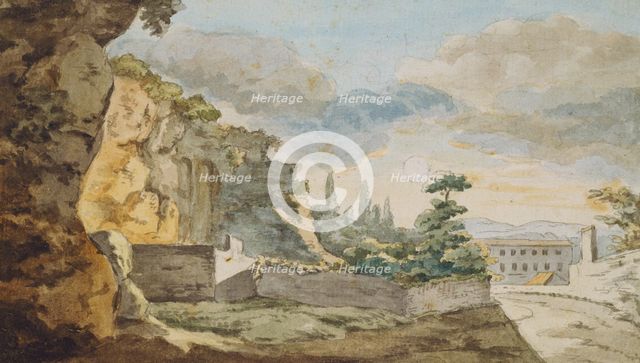 Evening mood at the Muro Torto in front of the Porta del Popolo in Rome, 1787. Creator: Johann Wolfgang von Goethe.