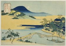 Evening Moon at Izumizaki (Izumizaki yagetsu), from the series "Eight Views of the..., c. 1832. Creator: Hokusai