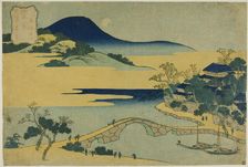 Evening Moon at Izumizaki (Izumizaki yagetsu), from the series Eight Views of Ryukyu..., c. 1832. Creator: Hokusai