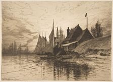 Evening, New York Harbor, 1884. Creator: Henry Farrer