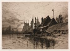 Evening, New York Harbor, 1884. Creator: Henry Farrer (American, 1843-1903)