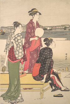 Evening on the Banks of the Sumida River. Creator: Torii Kiyonaga