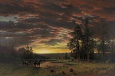 Evening on the Prairie, 1870. Creator: Albert Bierstadt