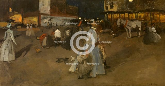 Evening on Dam Square in Amsterdam, 1890. Creator: George Hendrik Breitner.