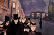Evening on Karl Johan 1892. Artist: Edvard Munch