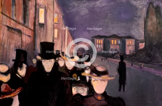 'Evening on Karl Johan', 1892. Artist: Edvard Munch