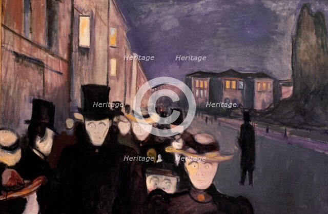 'Evening on Karl Johan', 1892. Artist: Edvard Munch