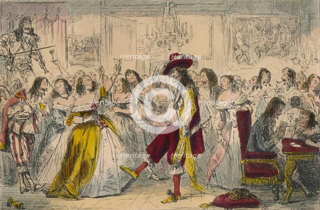 Evening Party - Time of Charles II, 1850. Artist: John Leech