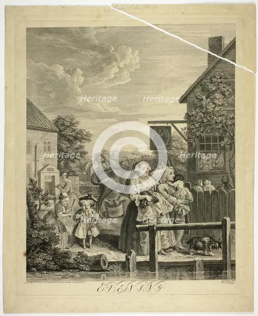 Evening, plate three from The Four Times of Day, May 1738. Creator: Bernard Baron.