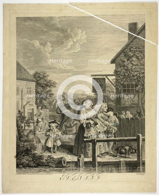 Evening, plate three from The Four Times of Day, May 1738. Creator: Bernard Baron.