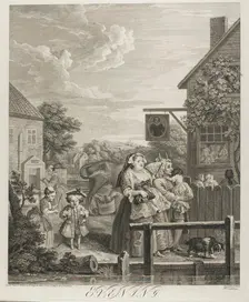 Evening, plate three from The Four Times of the Day, May 1738. Creator: Bernard Baron