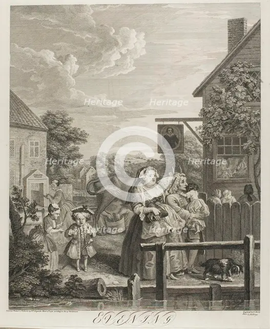 Evening, plate three from The Four Times of the Day, May 1738. Creator: Bernard Baron.