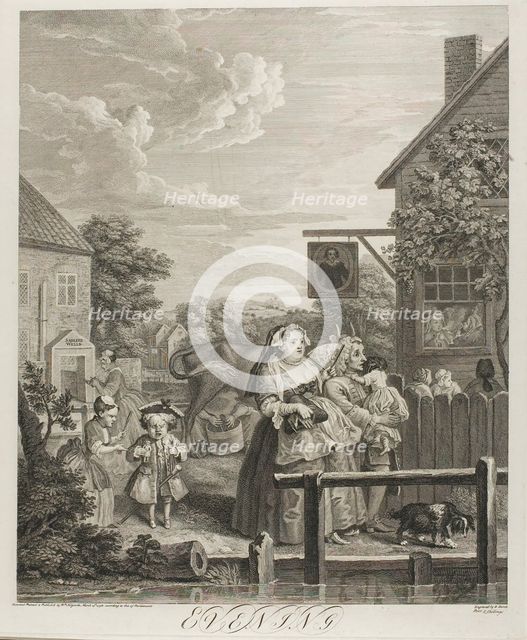 Evening, plate three from The Four Times of the Day, May 1738. Creator: Bernard Baron.