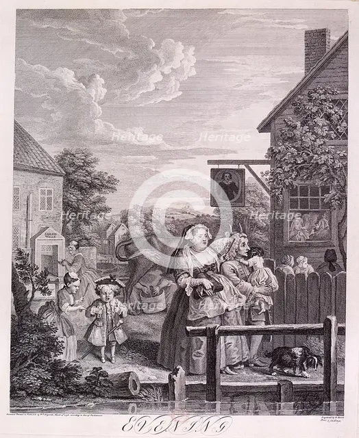'Evening', plate III from Times of Day, 1738.  Artist: Bernard Baron