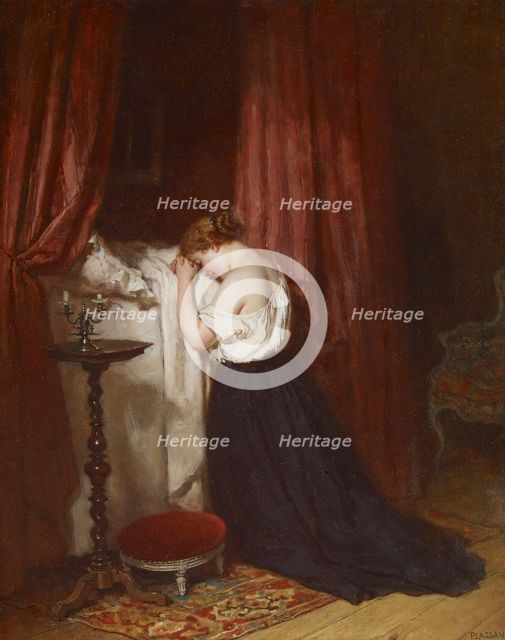Evening Prayer, 1863-1864. Creator: Antoine Emile Plassan.