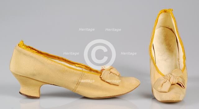 Evening pumps, French, ca. 1885. Creator: Unknown.