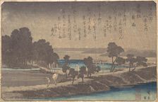 Evening Rain in Azuma Wood, ca. 1838., ca. 1838. Creator: Ando Hiroshige
