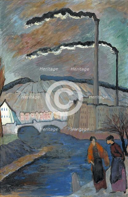 Evening riverside trip with two women, . Creator: Werefkin; Marianne; von (1860-1938).