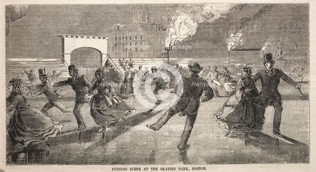 Evening Scene at the Skating Park, Boston, 1859. Creator: Winslow Homer (American, 1836-1910).
