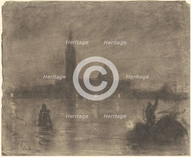 Evening, San Giorgio Maggiore, Venice, c. 1900-1920. Creator: Eugene Laurent Vail.