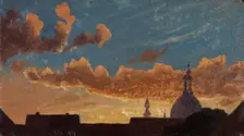 Evening Sky over Dresden, 1844. Creator: Knud Baade