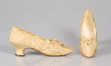 Evening shoes, French, 1880-90. Creator: J Ferry