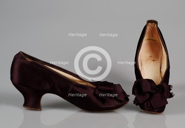 Evening shoes, French, ca. 1880. Creator: Unknown.
