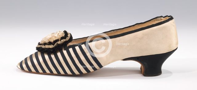 Evening slippers, British, 1860-70. Creator: Unknown.