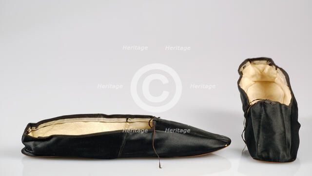 Evening slippers, French, 1845-65. Creator: J Petit.