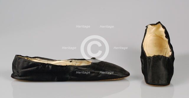Evening slippers, French, 1845-65. Creator: J Petit.