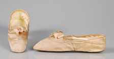 Evening slippers, French, 1845-65. Creator: P Rouillier