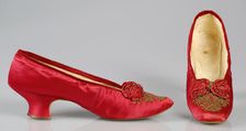 Evening slippers, French, 1875-85. Creator: Unknown