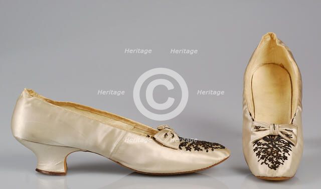 Evening slippers, French, 1875-85. Creator: Unknown.