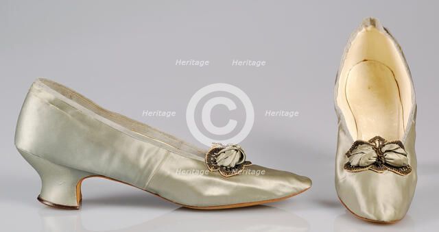Evening slippers, French, 1885-95. Creator: Unknown.