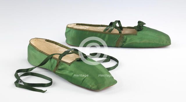 Evening slippers, probably American, 1835-45. Creator: Unknown.