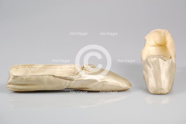 Evening slippers, probably French, 1845-65. Creator: Unknown.
