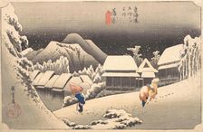 Evening Snow, 1797-1861., 1797-1861. Creator: Ando Hiroshige