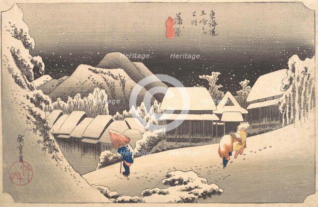 Evening Snow, 1797-1861., 1797-1861. Creator: Ando Hiroshige.