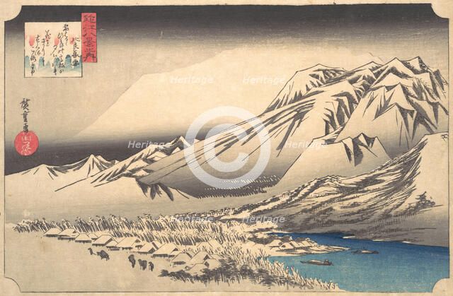 Evening Snow on Mount Hira, 19th century. Creator: Ando Hiroshige.