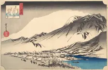 Evening Snow on Mount Hira, ca. 1832., ca. 1832. Creator: Ando Hiroshige