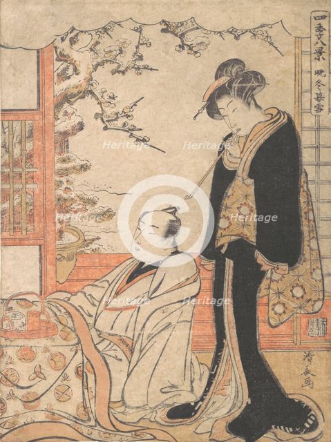 Evening Snow at Banto, ca. 1779. Creator: Torii Kiyonaga.
