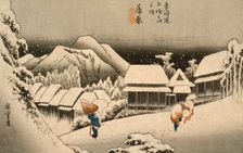 Evening Snow at Kambara, between circa 1833 and circa 1834. Creator: Ando Hiroshige