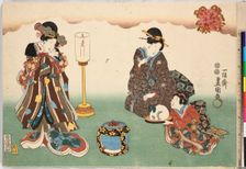 Evening Snow (Bo-setsu), from the series, "Eight Figural Views" (Sugata Hakkei), ca. 1850., ca. 1850 Creator: Utagawa Kunisada