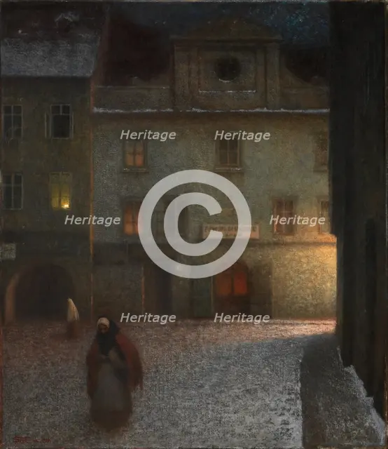 Evening Street. Artist: Schikaneder, Jakub (1855-1924)