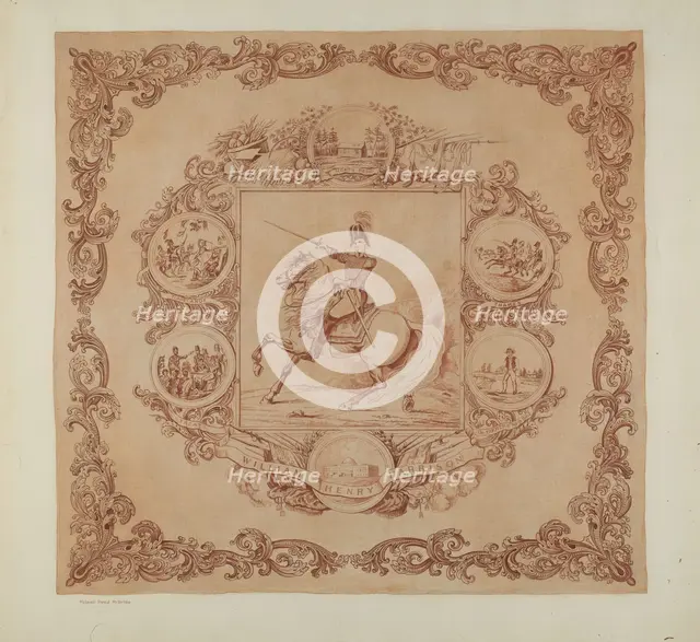 Event Handkerchief, c. 1941. Creator: Hubbell McBride.