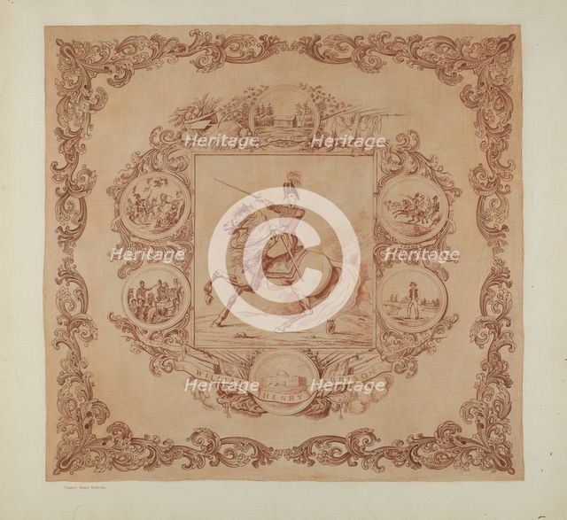 Event Handkerchief, c. 1941. Creator: Hubbell McBride.
