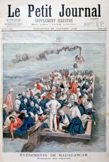 Events in Madagascar: the repatriation of French troops, 1896. Creator: F Meaulle