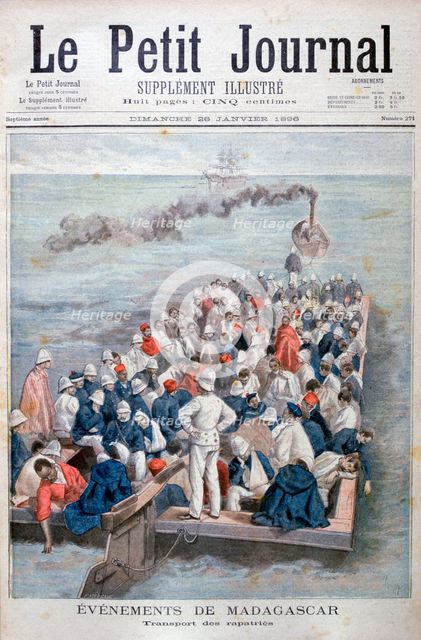 Events in Madagascar: The Repatriation of French troops, 1896. Artist: Oswaldo Tofani