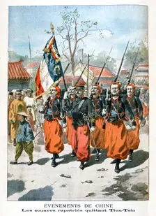 Events in China, French troops departing Tien-Tsin, 1901