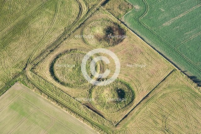Everleigh Barrows, a Bronze Age round barrow cemetery on West Everleigh Down, Wiltshire, 2017. Creator: Damian Grady.